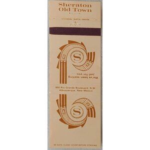Vintage Matchbook Cover Sheraton Old Town Hotel Albuquerque New Mexico NM